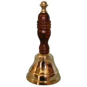 High Polish Brass Hand <b>Bell</b> With Wooden Handle Custom Printing Nautical <b>Bells</b> Eco Friendly <b>Bells</b> For <b>Calling</b> Table Decor - Product Image 5