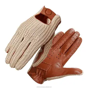 Мужские трикотажные перчатки из натуральной кожи