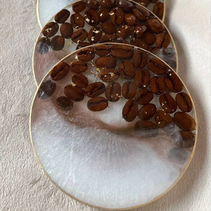 Classic Eco-Friendly Resin Coasters High Quality Heat Resistant Customizable Colors Sizes for <b>Tea</b> Coffee <b>Cups</b> - Product Image 1