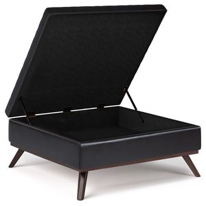 Owen Square Brown Tanners <b>Storage</b> Ottoman Coffee Table <b>Stool</b> with Hidden <b>Storage</b> Space - Product Image 5