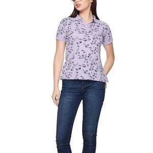 Polo de algodón de corte ajustado para mujer, cómodo para uso diario, polo deportivo para mujer, polo de tela suave para mujer - Product Image 6