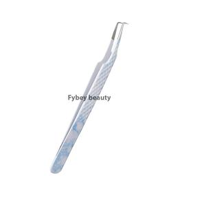 Pinzas de extensión de pestañas de mármol de primera calidad, pinzas de punta de fibra, pinzas de 90 grados - Product Image 1