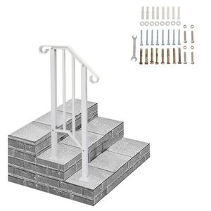 Corrimano in Ferro Transizionale per Gradini Esterni, Kit di Installazione Bianco per 1 Gradino (Uguale a 20776451) - Dispositivi di Assistenza - Product Image 1