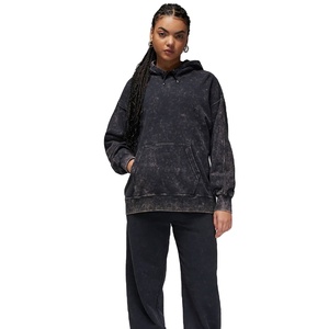 High Quality 100% Cotton <b>Canvas</b> Acid Washed Front Logo Hoodie for Women Casual Winter Wear - Product Image 1
