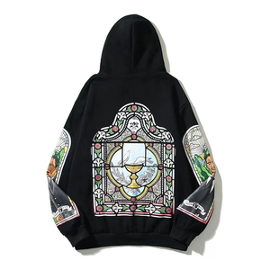 Sudadera con Capucha de Felpa de Algodón de Lujo con Logotipo Personalizado, Unisex, de Hombros Caídos, Talla Grande, Sudadera con Estampado Unisex - Product Image 4