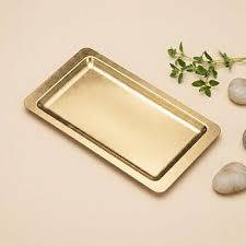 Plat de service rectangulaire en bronze, portable, passe au lave-vaisselle, design classique pour la restauration et les buffets - Product Image 2