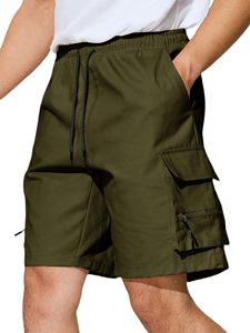 Custom Breathable Quick Dry Anti-Wrinkle Waterproof 100% Cotton Canvas Formal Mid Waist Drawstring Closure Men's Cargo Shorts - Product Image 2