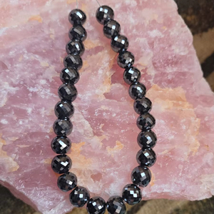 Perles de diamant Moissanite noires de 10,50 mm, 10 pouces, faites à la main, facettées, pour la fabrication de bijoux - Product Image 1