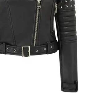 แจ็คเก็ตหนังแท้ 100% สำหรับผู้หญิง ตกแต่งด้วยหมุด พร้อมซับในผ้าฝ้าย ผลิตโดยผู้ผลิตมืออาชีพจากปากีสถาน มีจำหน่ายแล้ว - Product Image 6