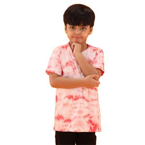 Camiseta de algodón puro tejido para niños, cuello redondo de longitud Regular, Media manga, color rosa, 100% - Product Image 1