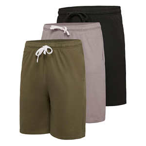 Shorts en mélange de coton et polaire pour hommes, pour la performance athlétique, confortables et décontractés, pour un style de vie actif, en vente - Product Image 3