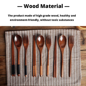 Ensemble d'ustensiles de table en bois de haute qualité, fabriqués avec des matériaux naturels durables du Vietnam, vente en gros - Product Image 4