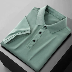 Chemise d'été décontractée pour homme en coton tricoté jacquard gaufré, séchage rapide, fraîche, personnalisée, à manches courtes et imprimée - Product Image 1