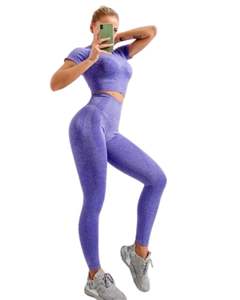 Custom TZ25021 Solid Mesh Sport Wear Suit Nude High Waist Hip Yoga Pants Breathable Spandex/Nylon X-Back Design Underwear Bra - Product Image 4