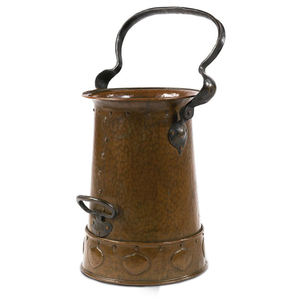 Seau à charbon en métal de haute qualité avec finition dorée martelée et poignée solide, idéal pour la maison, l'extérieur et le jardin - Product Image 2