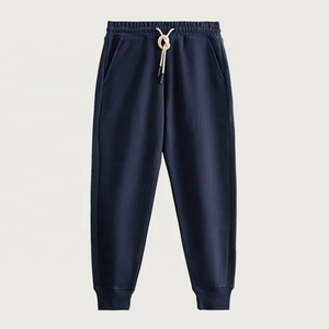 Pantalones Deportivos para Hombre, Color Azul Marino, Cintura Elástica con Cordón, Transpirables, con Bolsillos Laterales, Tejido de Algodón, Estilo Otoño 2027 - Product Image 1