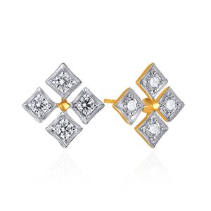 Boucles d'oreilles en diamant taille princesse, or jaune, diamants naturels, classiques pour femmes, à porter au quotidien, couleur H - Product Image 3