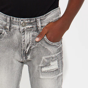 Adjustable Waist & Durable Stitching For Boys Collection With Durable <b>Material</b> With Custom Logo 2026 Premium Washed <b>Denim</b> Jeans - Product Image 3