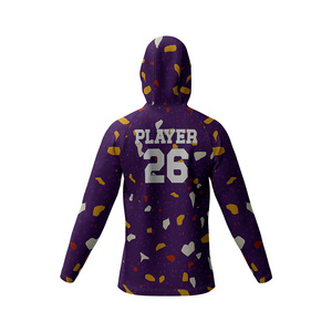 Customized Full Print Hooded Long Sleeve Basketball Shooter Jersey Geometric Pattern Moisture Wicking Unisex Adult's Teamwear - Product Image 5
