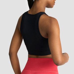Débardeur côtelé léger 180G pour femme, col en V profond, coupe courte, couleur personnalisée, idéal pour le fitness et la gym - Product Image 6
