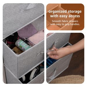 Basics Fabric <b>4</b> <b>Drawer</b> <b>Storage</b> Organizer | Closet <b>Storage</b> Unit with Metal Frame White Finish - Product Image 4