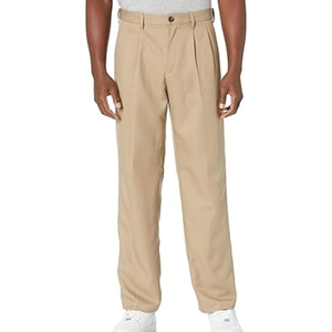 กางเกงเดรสทรงคลาสสิกสำหรับผู้ชาย เอวขยายได้ พร้อมจีบ – กางเกงสำหรับธุรกิจและสำนักงานที่สวมใส่สบายและทนทาน - Product Image 1