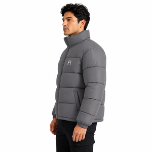 Custom Puffer Men's <b>Jackets</b> Stand Collar Zipper Closure Windproof Polyester Wadding Casual Winter Wear Quilted Padded <b>Jacket</b> OEM - Product Image 4