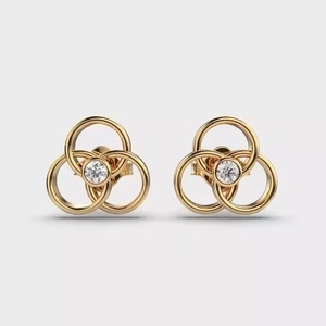 Premium Quality Round Cut Diamond Moissanite <b>Earrings</b> White Gold Finish Elegant Fine Jewelry Available At Competitive Price - Product Image 3