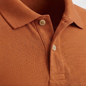 Men's Solid Color Knitted <b>Polo</b> Shirt Short Sleeve Casual Style <b>Orange</b> - Product Image 4