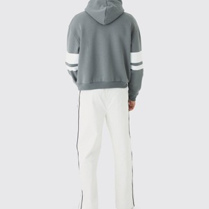 Sweat à capuche surdimensionné en coton pour homme, de haute qualité, à épaules tombantes, lourd et uni - Product Image 3