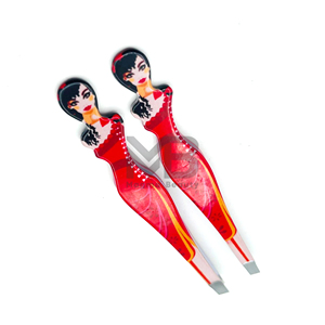 Pinzas de Cejas Personalizadas con Puntas Cuadradas, Diseño Red Lady, Duraderas para un Uso Preciso, Alta Calidad - Product Image 1