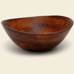 Grand saladier en bois d'acacia avec grain naturel, design moderne, durable et écologique pour la maison et la restauration - Product Image 6