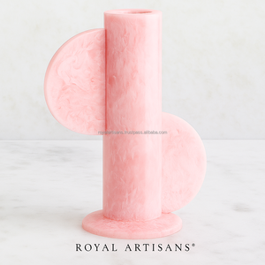 Royal Artisans Handmade <b>Resin</b> Floor <b>Vase</b> with Side Disk Accents Decorative Centerpiece for Home Office Easter Ramadan Decor - Product Image 2