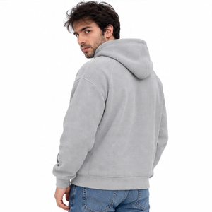 Sweat à capuche pour homme en tricot gaufré, texturé premium, décontracté, à manches longues, personnalisable, vente en gros, fournisseur d'usine - Product Image 6
