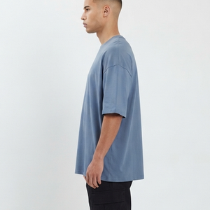 OEM Oversized <b>t</b> <b>Shirt</b> Custom Logo 100% Cotton Vintage Heavyweight Drop Shoulder <b>Men</b> <b>T</b> <b>Shirts</b> With logo <b>Crew</b> <b>Neck</b> Solid Tee - Product Image 5