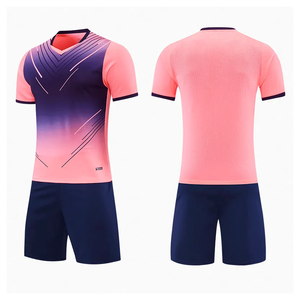 Conjunto de Uniforme de Fútbol Personalizado, 100% Poliéster, Cuello en V, Elástico en Cuatro Direcciones, Secado Rápido, Transpirable, Unisex, para Adultos, en Oferta - Product Image 3