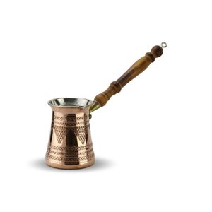 Handmade Engraved Copper Turkish Coffee Pot Cezve With Wooden Handle Traditional Arabic Ibrik Stovetop Coffee <b>Maker</b> Wholesale - Product Image 6
