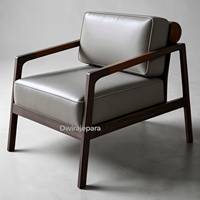 Sillón Moderno de Madera Maciza para Salón, Sillón Tapizado de Ocio, Muebles de Lujo para Sala de Estar, Hecho en Indonesia, Venta al por Mayor