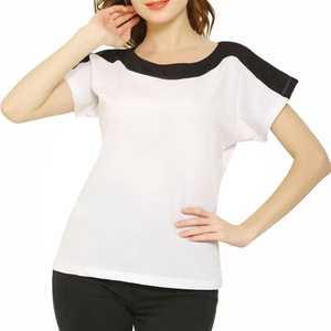 Vente en gros d'usine - T-shirts d'été personnalisés pour femmes - 100% coton respirant, décontractés, à manches courtes, col rond, haute qualité avec le meilleur service OEM - Product Image 2