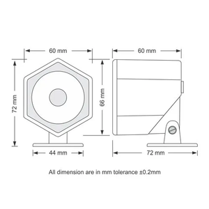 ไซเรนเพียโซ HEX118 อลูมิเนียมอัลลอย สีดำ 12V/24V 100W 400-4000Hz - Product Image 3
