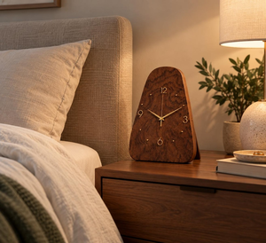 Reloj de Escritorio de Madera, Estilo Moderno de Mediados de Siglo, Japandi, Silencioso, Hecho a Mano, para Hogar, Oficina, Dormitorio y Escritorio - Product Image 4
