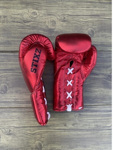 Custom Made No Boxing No Life Red and Gold Real Cowhide <b>Leather</b> Boxing Gloves Headgear Groin Guard Set Lace-Up Lightweight - Product Image 5