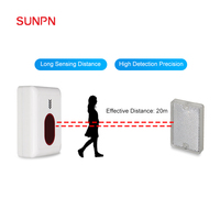 Compteur de flux de passagers SUNPN SP 12V mural pour magasins/bibliothèques, compteur de visiteurs laser/infrarouge bidirectionnel