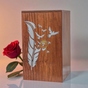 AYAANS Rosewood wooden Hand Carved Wooden Hot Selling cremation Urn Box for Adult Ashes Wholesale Cremation Urns (6X6X11)IN - Product Image 6