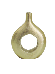 Florero Moderno Clásico de Metal Dorado - Uso Colgante/Suelo, Florero Escultural Ecológico, Decoración Artística Minimalista para Mesa - Product Image 1