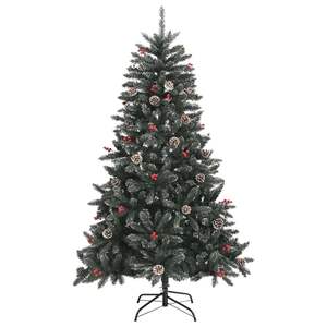 47.2\" Green PVC Artificial <b>Christmas</b> <b>Tree</b> with <b>Stand</b> Festive Holiday Decorations - Product Image 2