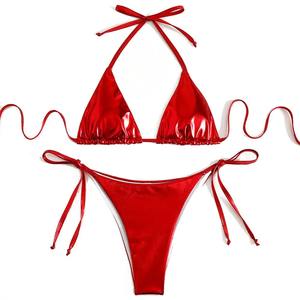 Nuevo Conjunto de Bikini de 2 Piezas para Mujer, Traje de Baño Simple de Secado Rápido, Impermeable, con Logotipo Personalizado, Gran Venta - Product Image 4