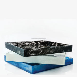 Hot selling <b>Square</b> resin tray glossy finish multipurpose jewelry organizer tray modern decorative tray for dressing <b>table</b> use - Product Image 2