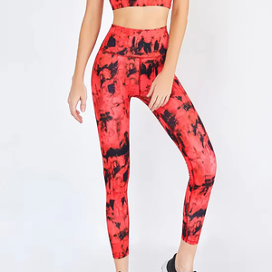Leggings de sport pour femme à imprimé abstrait audacieux, taille haute, extensibles, pour le yoga et le fitness, avec compression par sublimation - Product Image 2