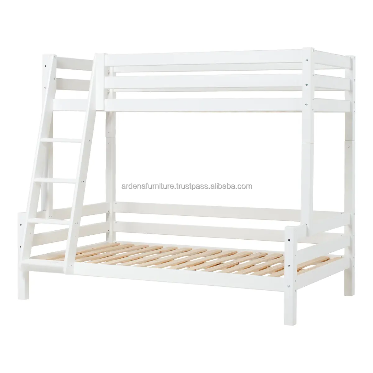 Modern White Solid Wood Bedroom Furniture Set Ladder Kids Villa School Use White Color Solid Ladder Living Room Children's Beds